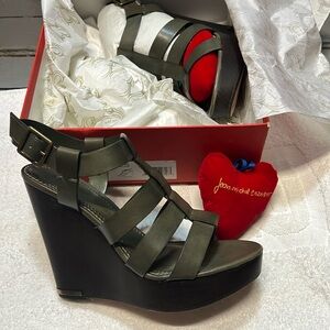 JEAN-MICHEL CAZABAT Women's Walls Wedge - Cargo Leather  - 40M